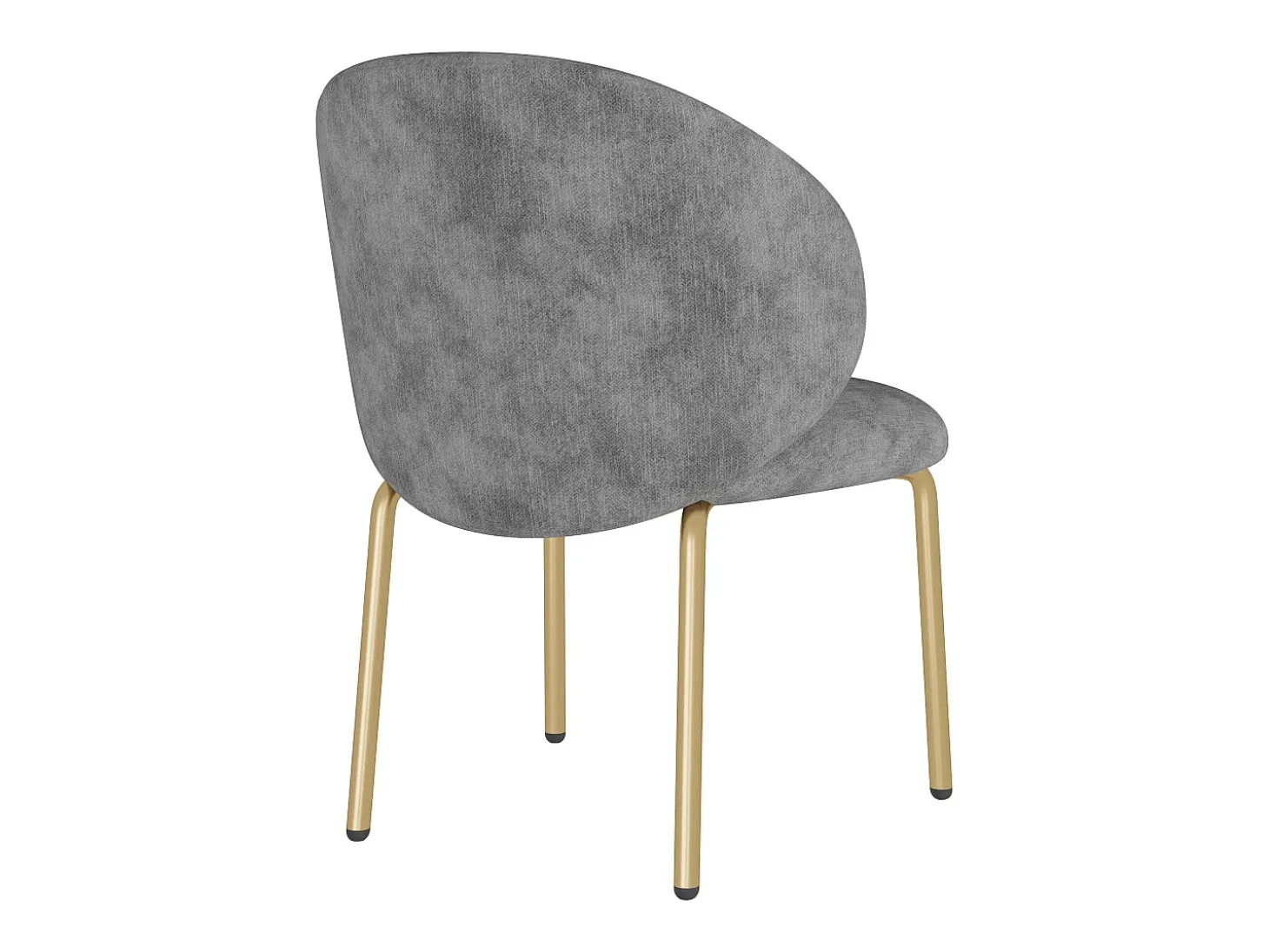 Silla de chenilla gris con patas de metal dorado