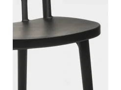 Silla de cocina de diseño moderno y jardín de polipropileno Flow - Negro