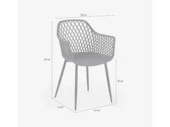 Silla de cocina moderna de diseño en polipropileno con reposabrazos Vetra - Negro