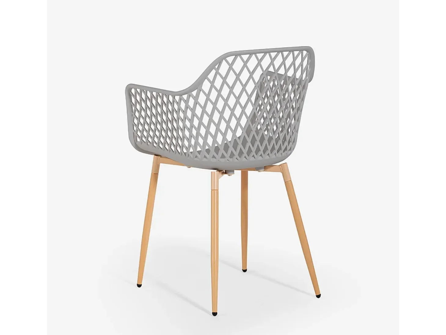 Silla de cocina moderna de diseño en polipropileno con reposabrazos Vetra - Gris