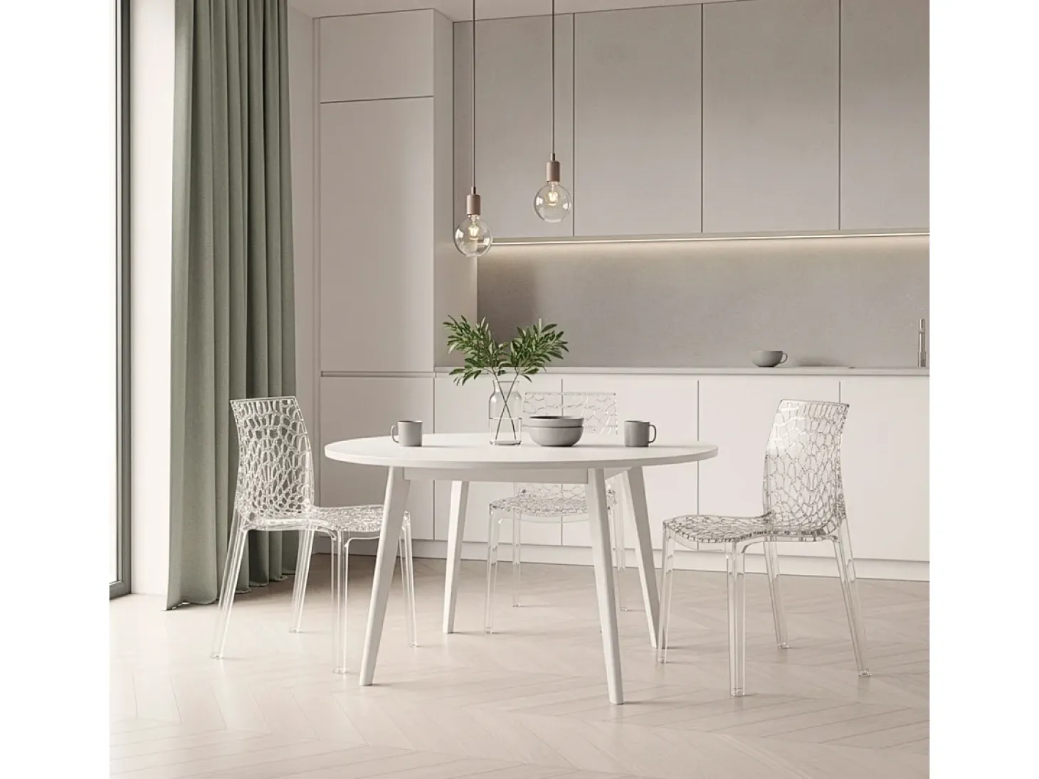 Silla de cocina o de comedor de Policarbonato Transparente Gruvyer - Transparente