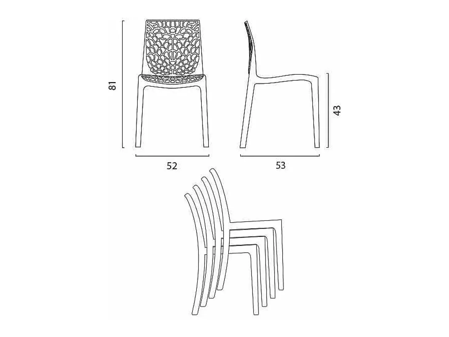 Silla de cocina o de comedor de Policarbonato Transparente Gruvyer - Transparente