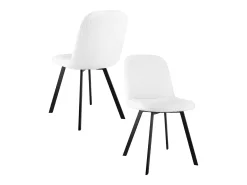 Silla de comedor - en felpa con base de metal - beige