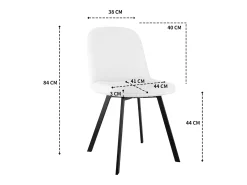 Silla de comedor - en felpa con base de metal - beige