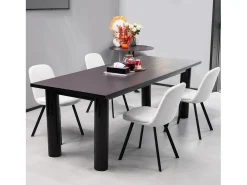 Silla de comedor - en felpa con base de metal - beige