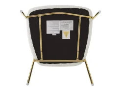 Silla de comedor (4 piezas), moderna, patas doradas, tela ergonómica, lujo, beige (51 x 44 x 77 cm)