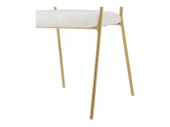 Silla de comedor (4 piezas), moderna, patas doradas, tela ergonómica, lujo, beige (51 x 44 x 77 cm)