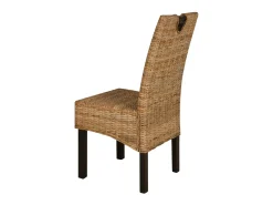 Silla de comedor 4 unidades Kubu ratán madera de mango