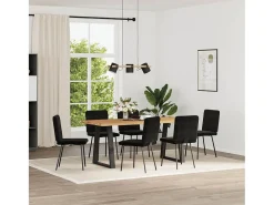 Silla de comedor 6 unidades terciopelo negro