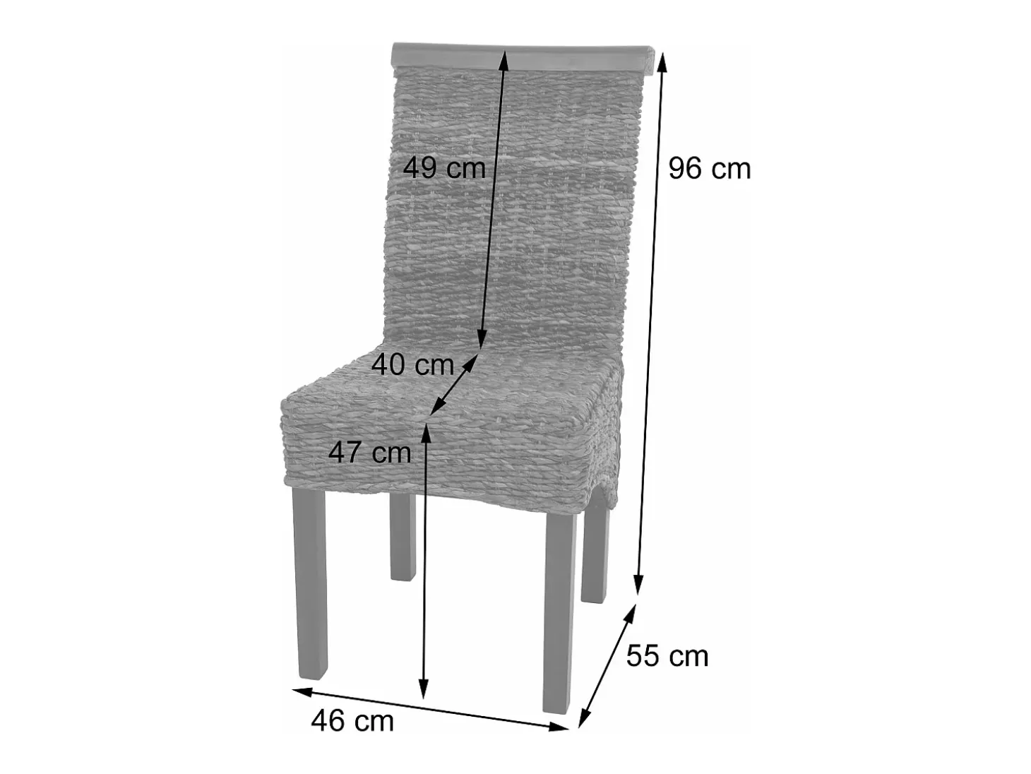 Silla de comedor Acireale (set de 2), light, sin cojines