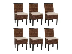 Silla de comedor Acireale (set de 6), oscuro, con cojín