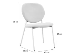 Silla de comedor acolchada – Chenilla hidrofóbica gris claro – BROCTALM