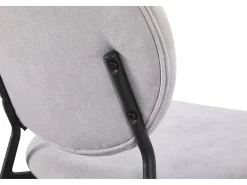 Silla de comedor acolchada – Chenilla hidrofóbica gris claro – BROCTALM