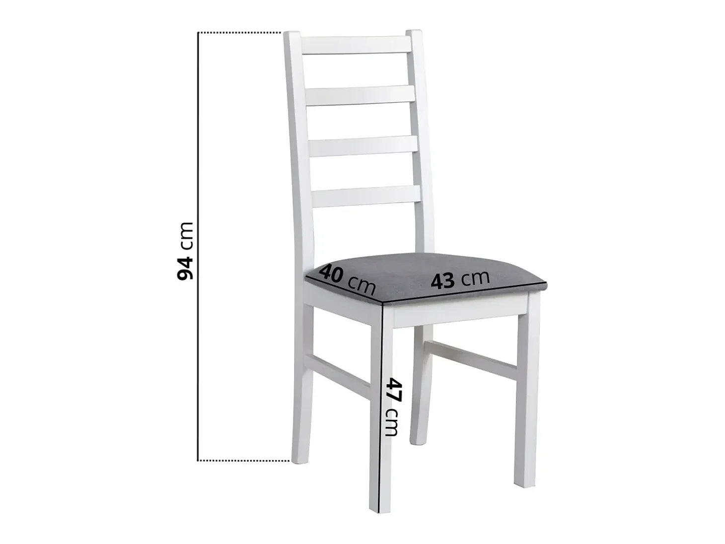 Silla de comedor acolchada – Gris oscuro/Blanco – NICELLA