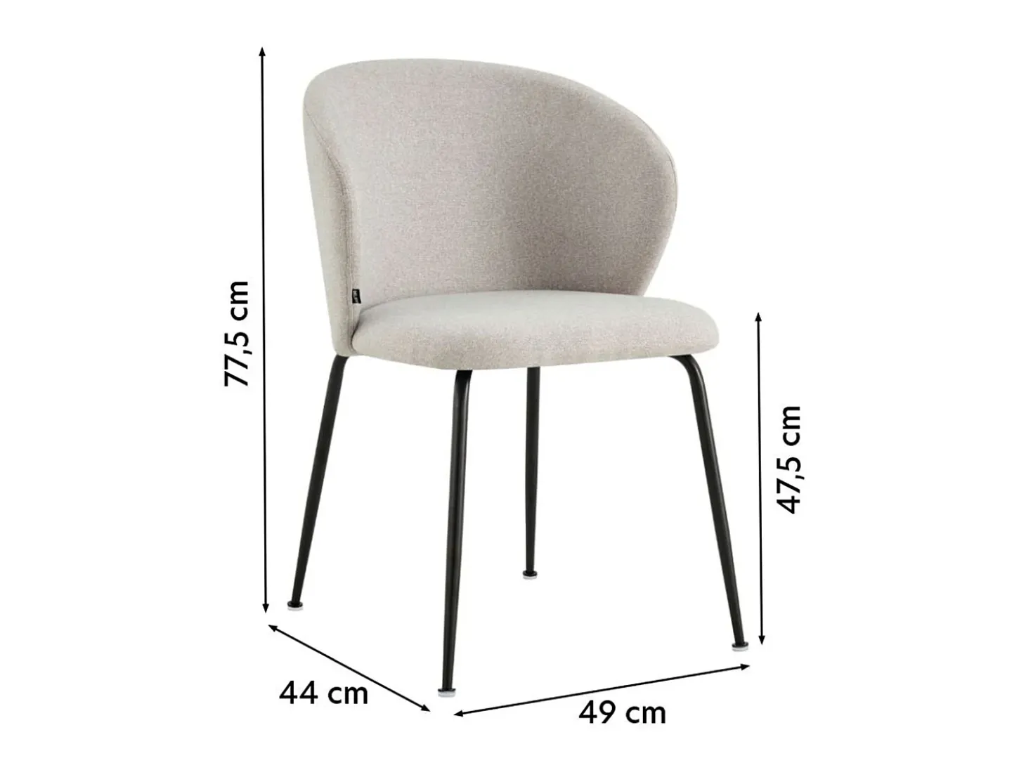 Silla de comedor acolchada – Tejido hidrofóbico crema – MEALIZE