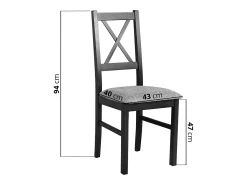 Silla de comedor acolchada – Gris claro/Nogal – TRUNOS