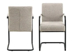 Silla de comedor Adele con reposabrazos beige.