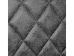 Silla de comedor Alma en microfibra nobuk gris oscuro con patas de metal negro