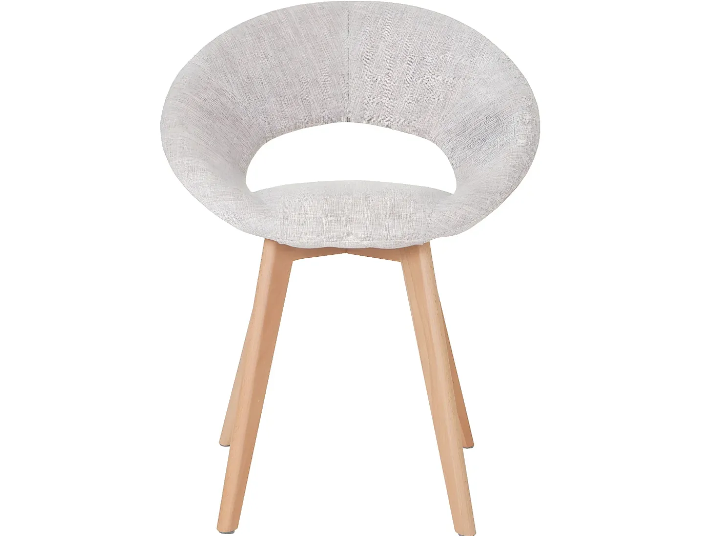 Silla de comedor Almada III (set de 6), textil, crema/gris
