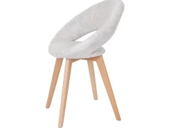 Silla de comedor Almada III (set de 6), textil, crema/gris