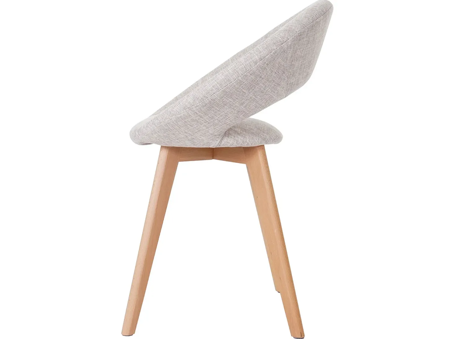 Silla de comedor Almada III (set de 6), textil, crema/gris