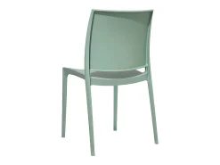 Silla de comedor Altea en plástico verde salvia, modelo confort