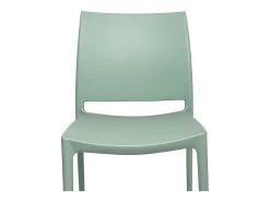 Silla de comedor Altea en plástico verde salvia, modelo confort