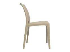 Silla de comedor Altea en plástico marrón claro, modelo confort