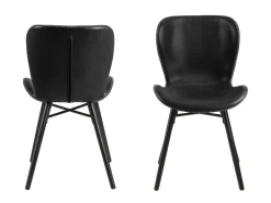 Silla de comedor Bali de piel sintética color negro.