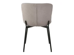 Silla de comedor beige en poliéster rizado con pies negros
