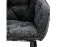 Silla de comedor Brooke con reposabrazos gris.