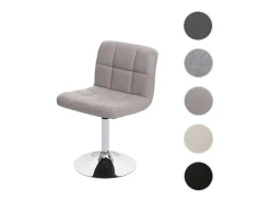 Silla de comedor Cadiz, giratoria, piel sintética gris topo, base cromada