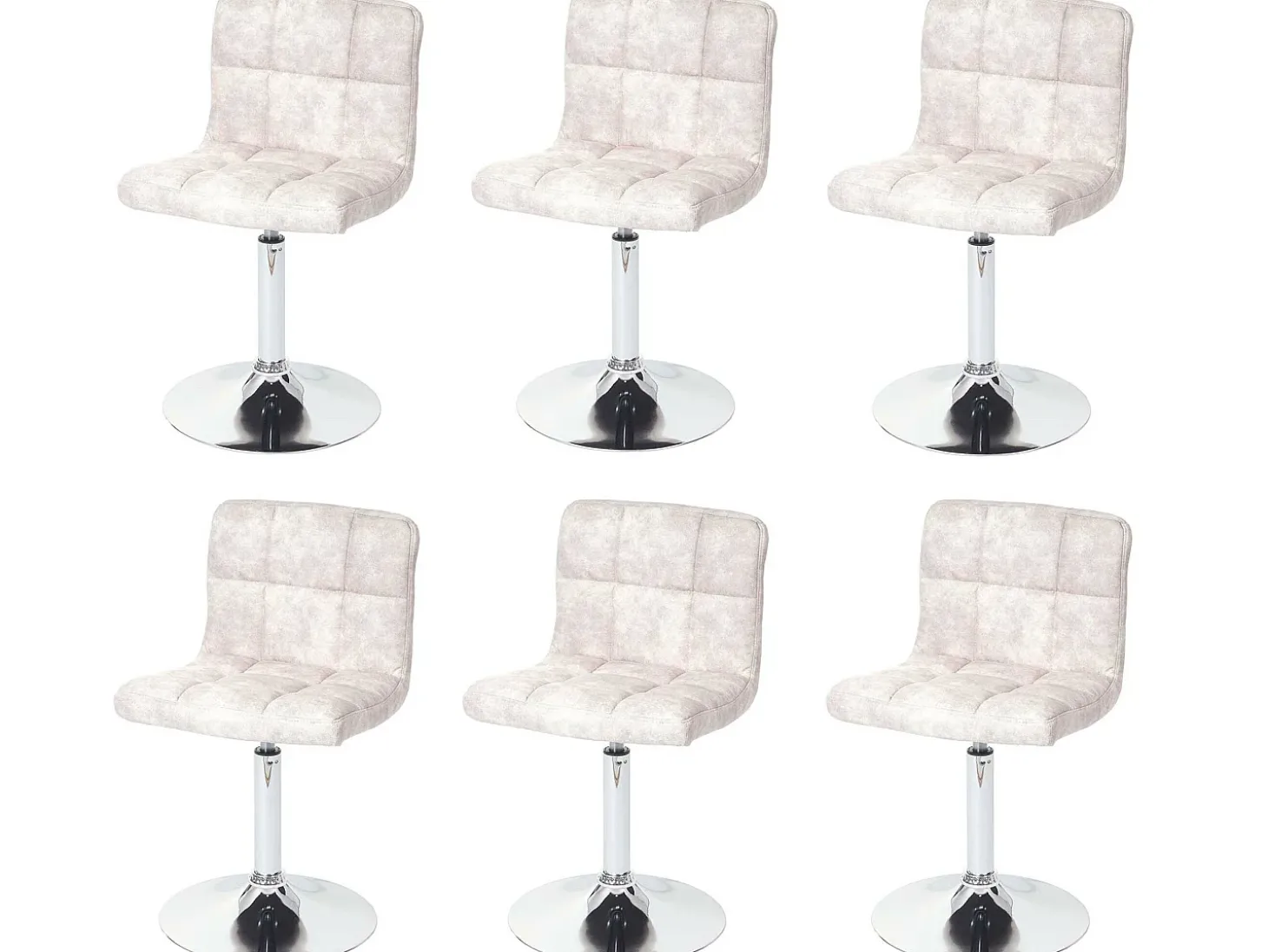 Silla de comedor Cadiz (set de 6), vintage gris claro