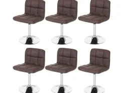 Silla de comedor Cadiz (set de 6), vintage marrón oscuro