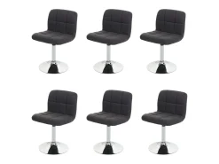 Silla de comedor Cadiz (set de 6), gris oscuro