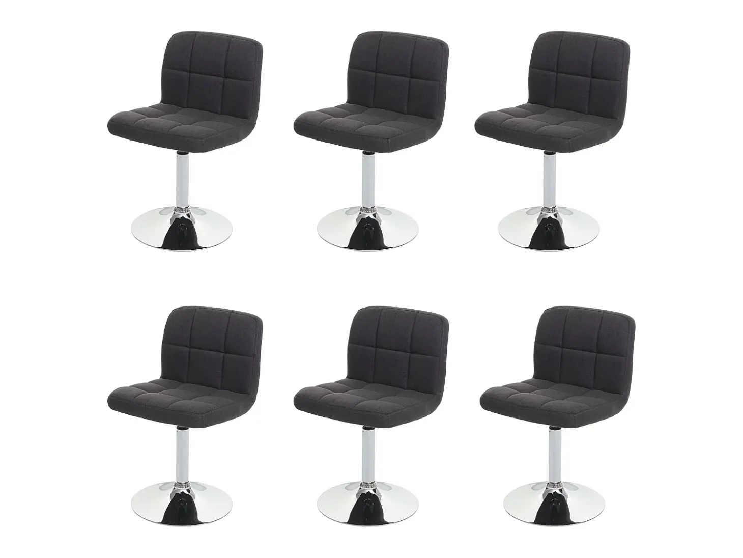 Silla de comedor Cadiz (set de 6), gris oscuro