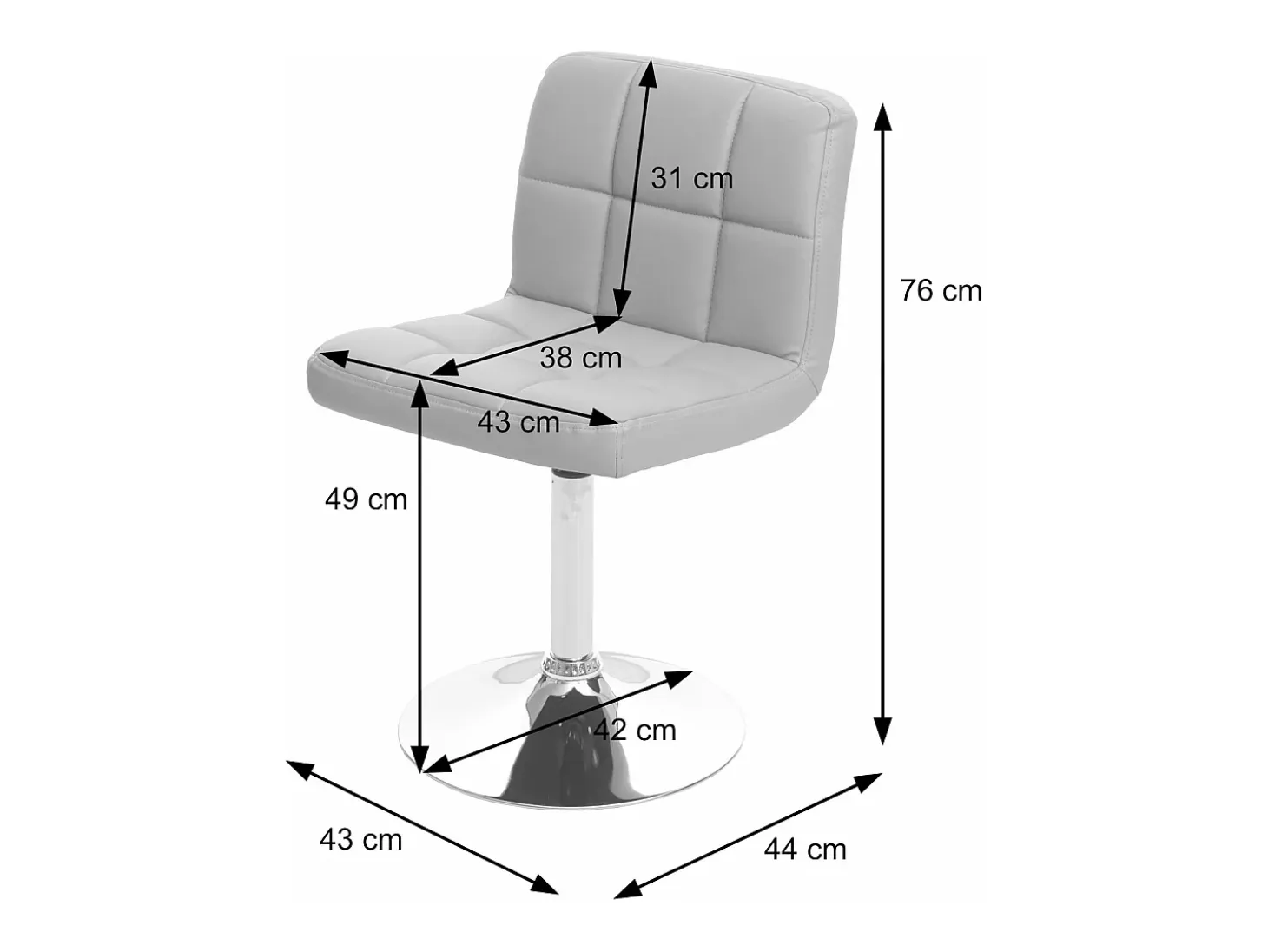 Silla de comedor Cadiz (set de 6), gris oscuro