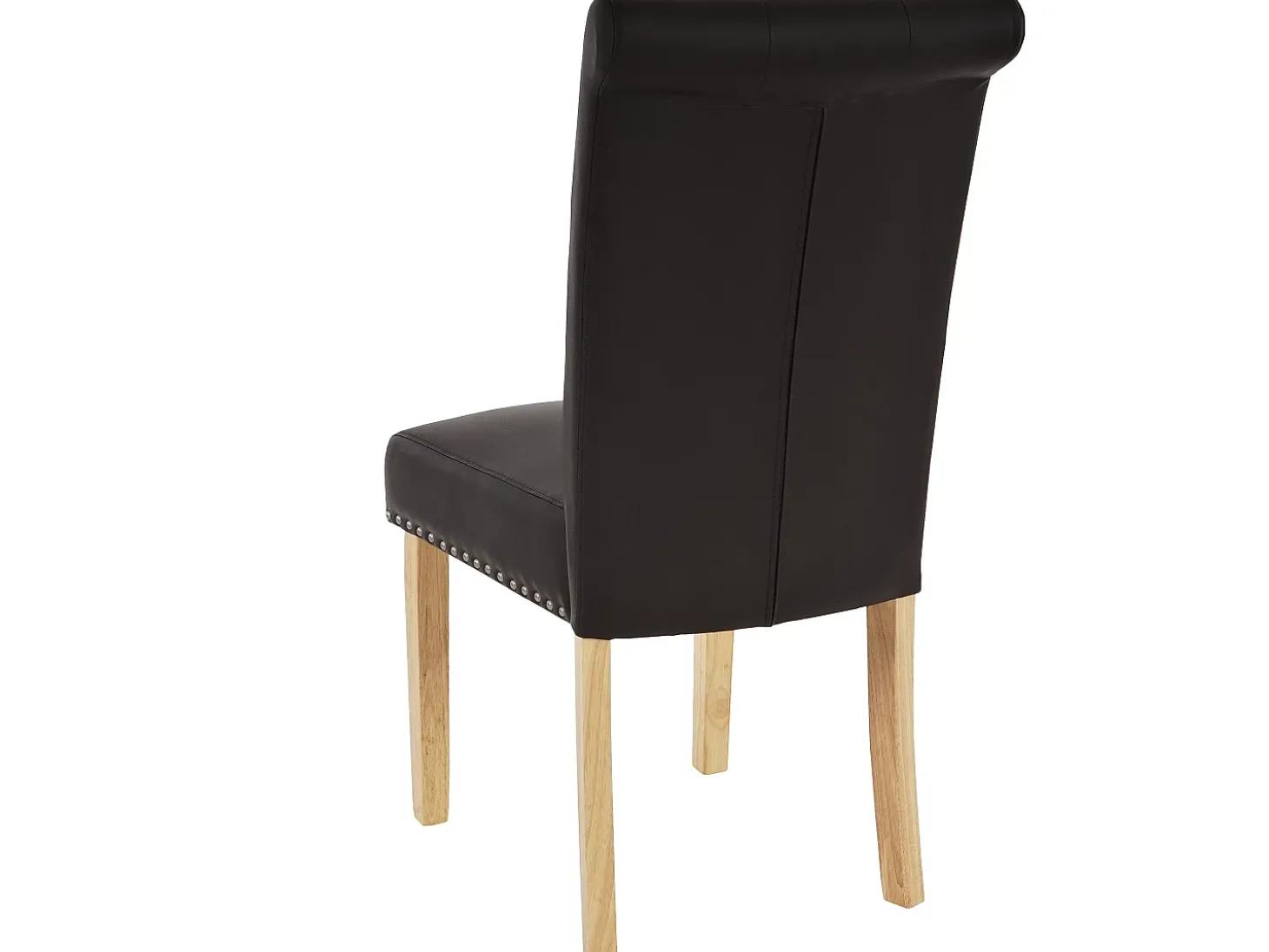 Silla de comedor Chesterfield II (set de 2), imitación de cuero, café, patas ligeras