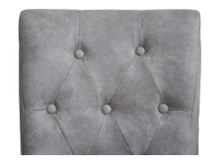 Silla de comedor Chesterfield II (juego de 6), tela/textil gris claro, patas claras