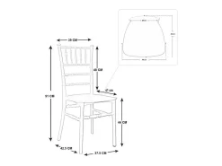 Silla de comedor Chiavarina apilable de policarbonato transparente para eventos