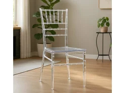 Silla de comedor Chiavarina apilable de policarbonato transparente para eventos
