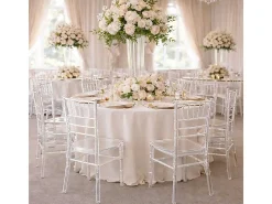 Silla de comedor Chiavarina apilable de policarbonato transparente para eventos