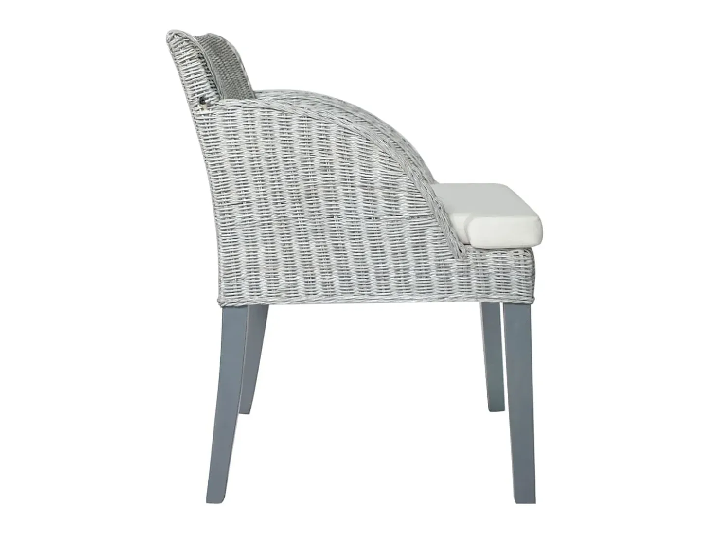 Silla de comedor con cojín ratán natural gris ES485584