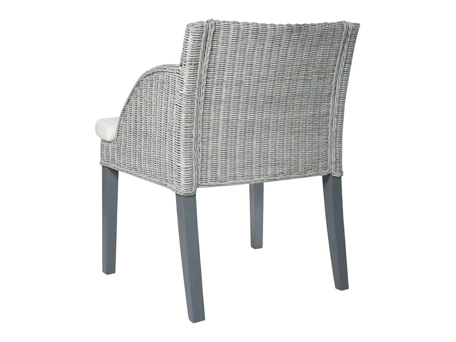 Silla de comedor con cojín ratán natural gris ES485584