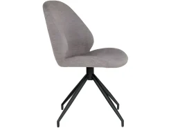 Silla de comedor con pivote en piedra de tela y pies negros