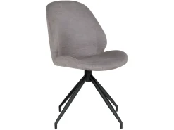 Silla de comedor con pivote en piedra de tela y pies negros