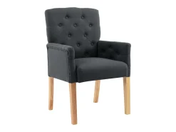 Silla de comedor con reposabrazos tela gris