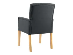 Silla de comedor con reposabrazos tela gris