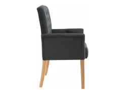 Silla de comedor con reposabrazos tela gris