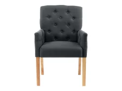 Silla de comedor con reposabrazos tela gris